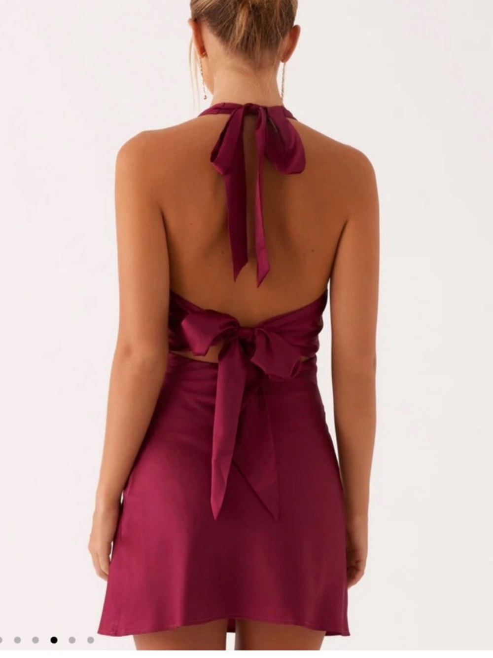 Peppermayo Silk Halter Tie Mini Dress - Picture 3 of 4